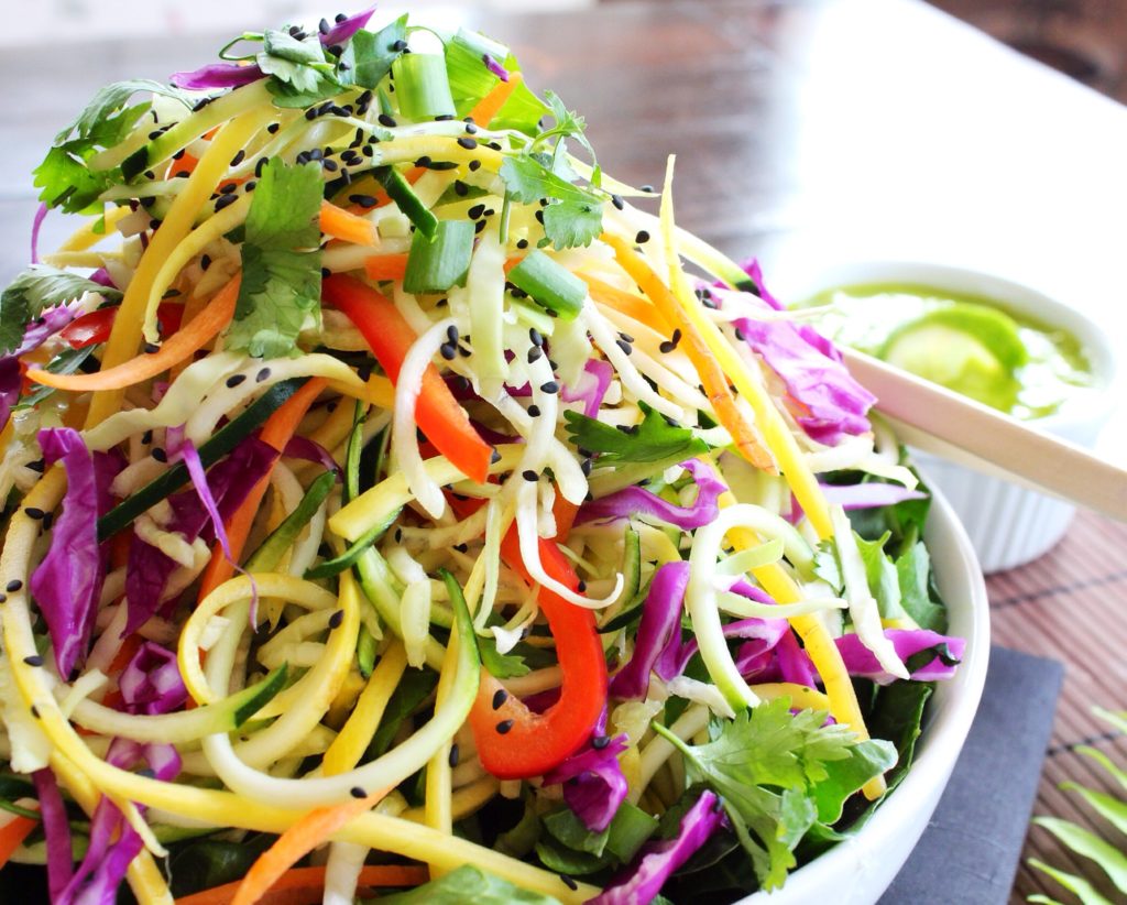 Moreish Pad Thai Salad with Zucchini noodles-Perfect side 